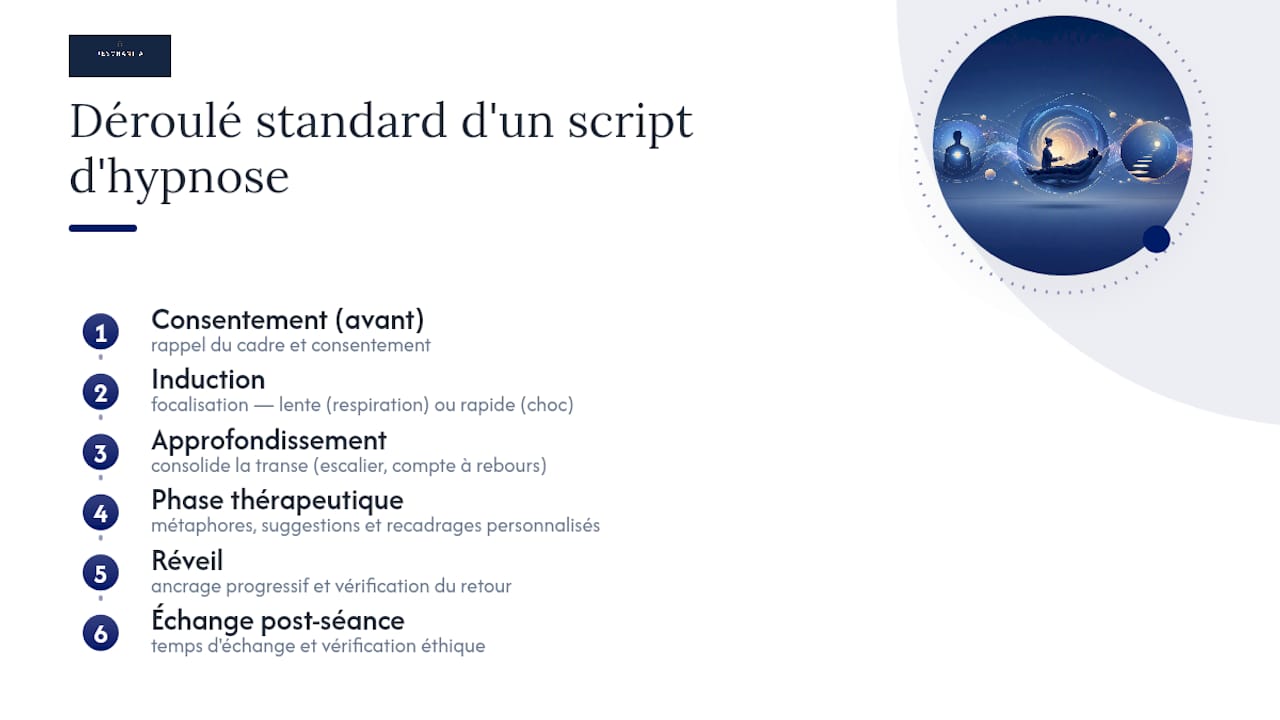 Les quatre phases d’un script d’hypnose