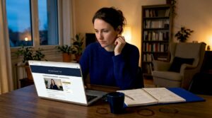 Une femme se forme à l’hypnose depuis chez elle