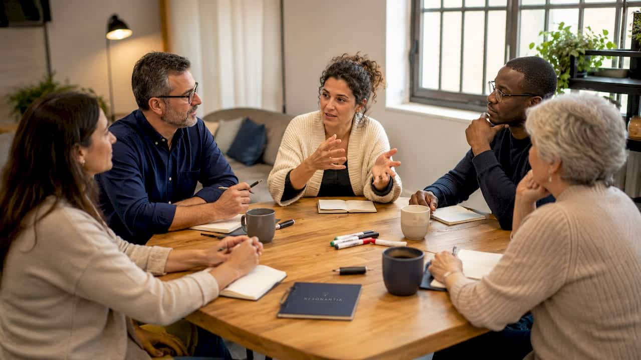 Échanges en équipe dans le cadre d'une séance de supervision
