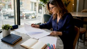 Un formateur passe en revue les dossiers nécessaires à l’obtention de la certification Qualiopi.
