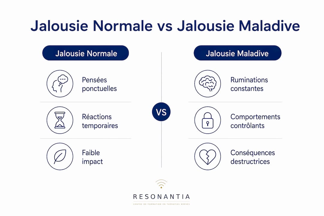Infographie : distinguer une jalousie saine d'une jalousie excessive