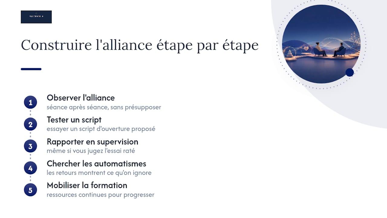 Le regard d'un formateur sur l'alliance en hypnose — overview diagram