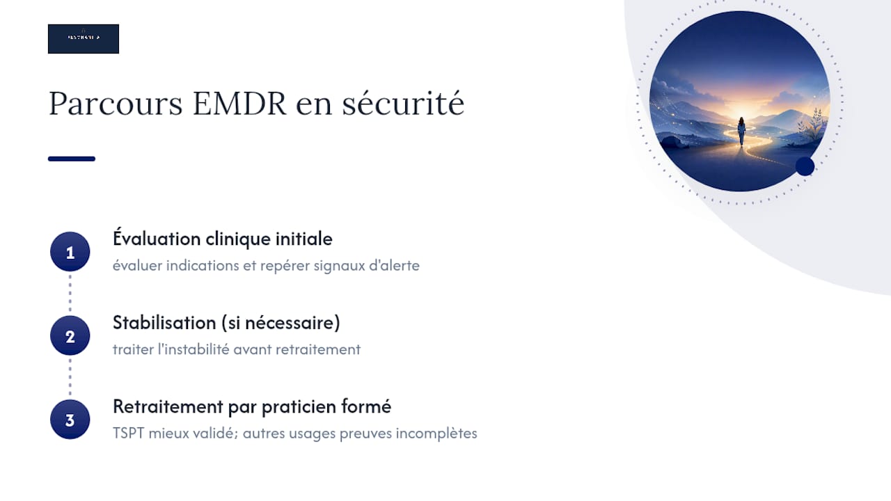 Les trois étapes d'une thérapie EMDR en toute sécurité