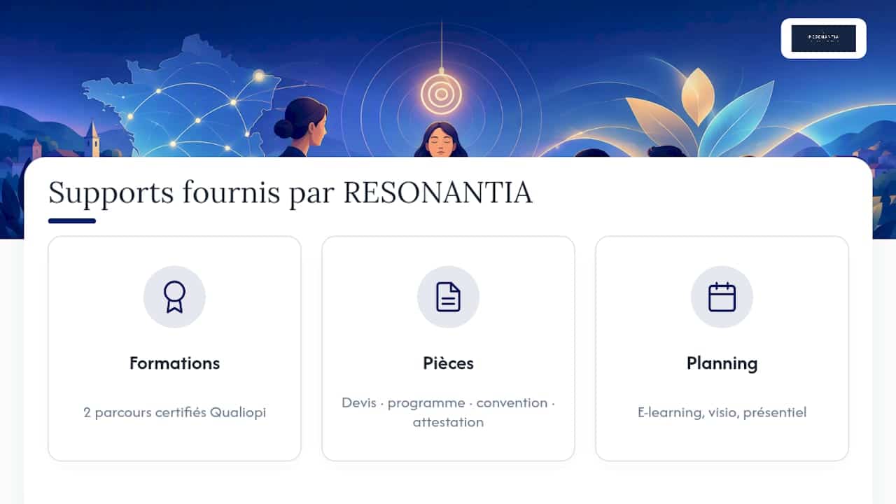 Ce que RESONANTIA fournit pour faciliter la prise en charge — overview diagram